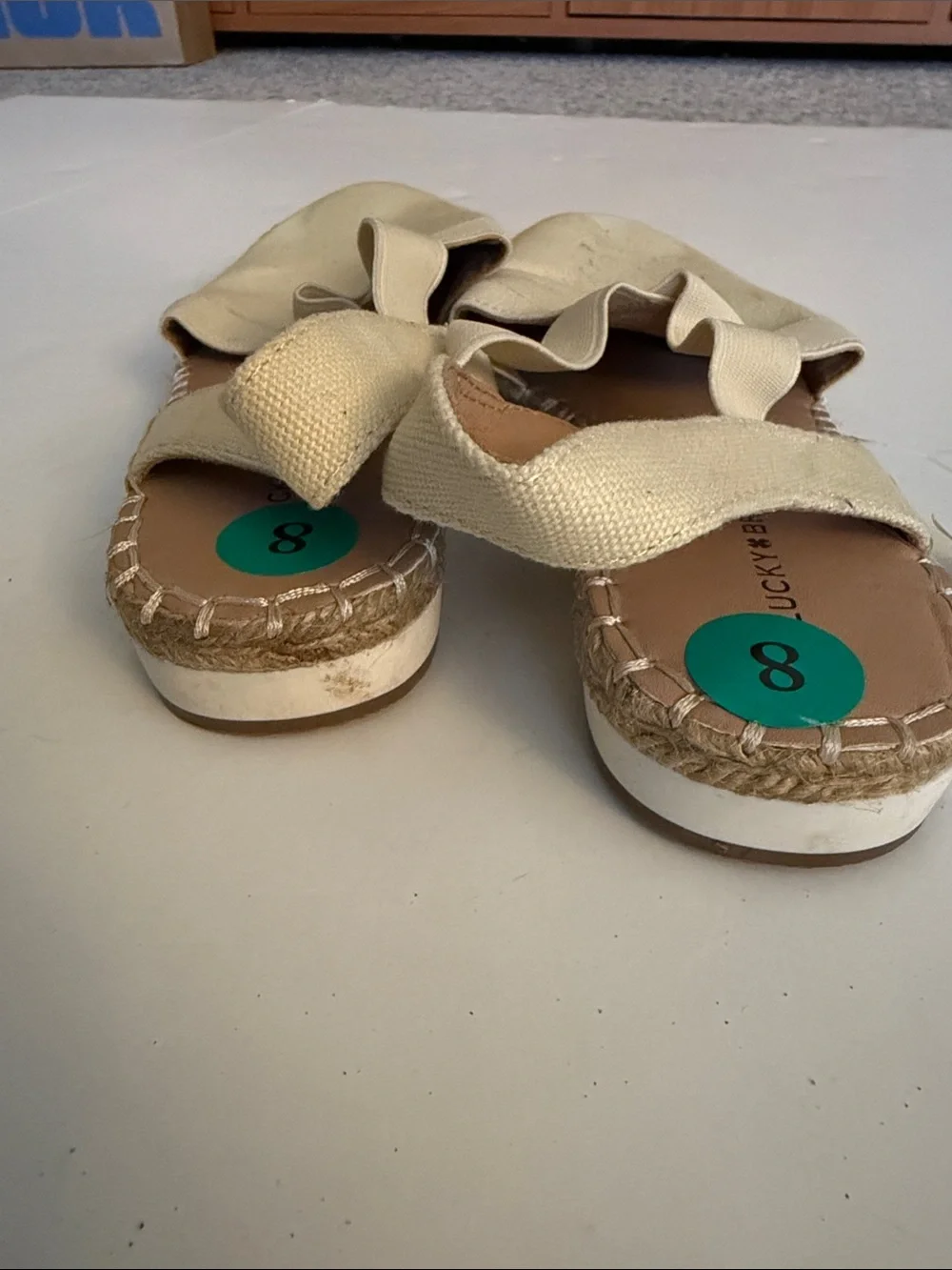 Lucky Canvas Sling Espadrilles in Cream size 8 new never worn